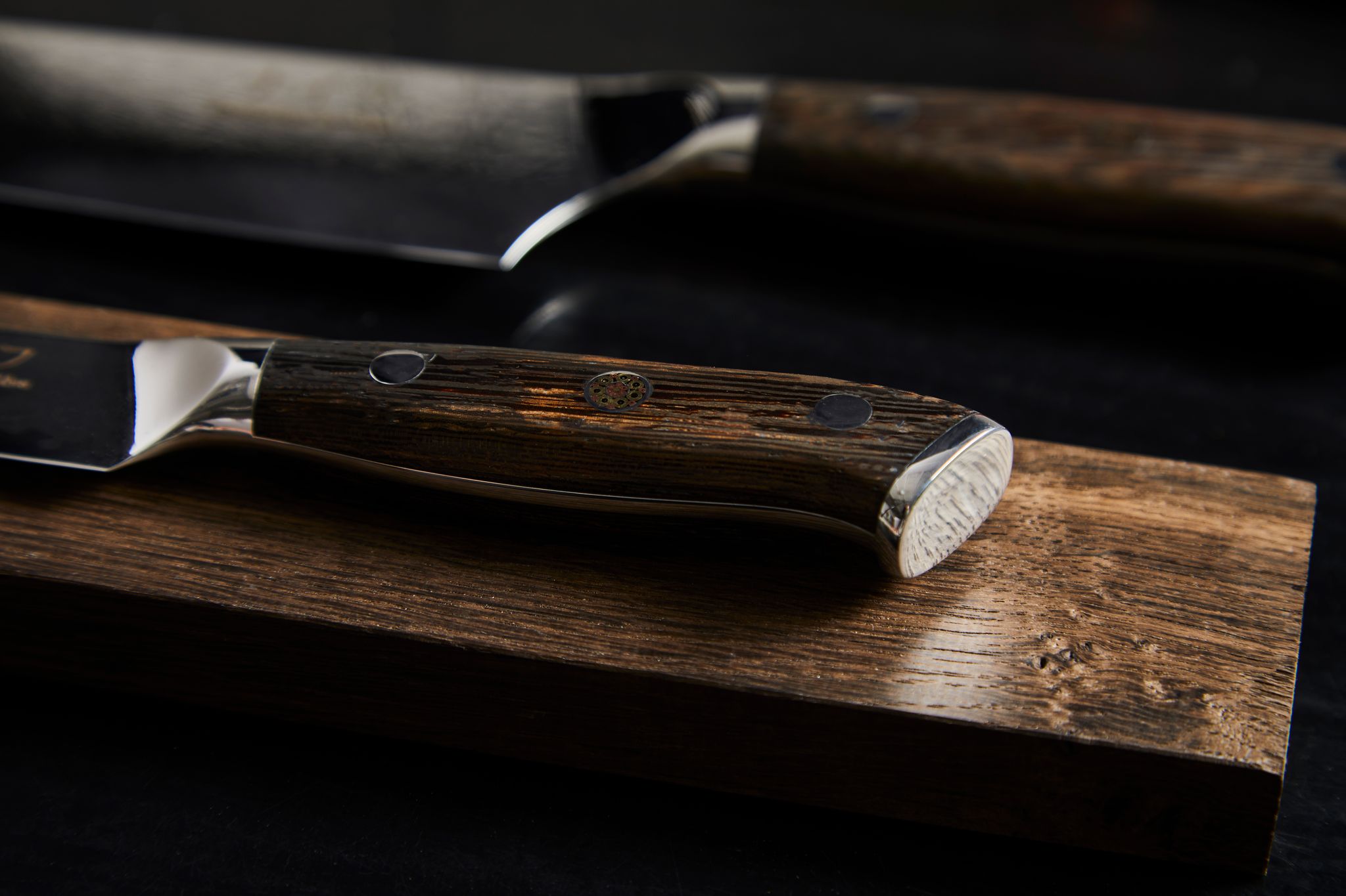 Damascus by Haws Kokkekniv 32 cm med håndtag i wenge træ - Billede 2